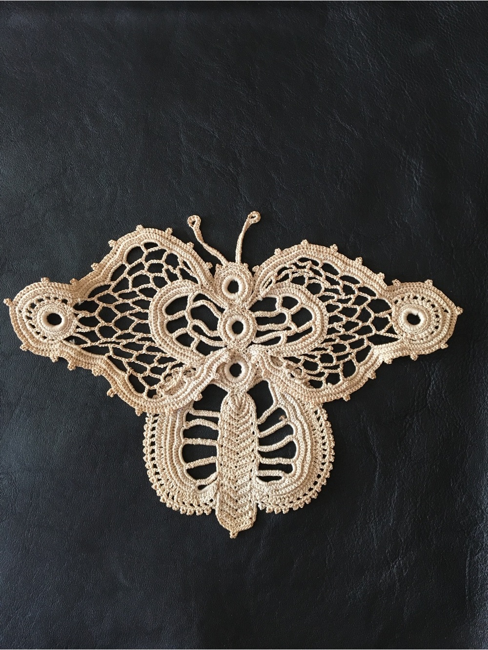 VINTAGE CROCHETED BUTTERFLY DOILY